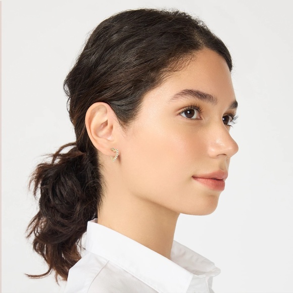 New JCREW Pearl and Pavé Stud Earrings Set Pale Gold $59 CK614 - Picture 7 of 8